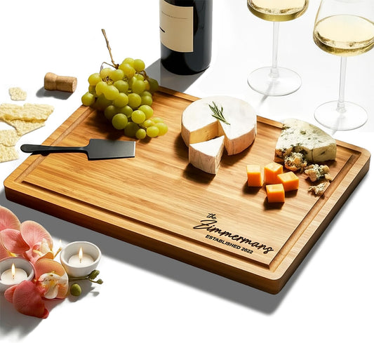 Personalized Cutting Board, Custom Bamboo Engraved Charcuterie Boards - Best Present for Wedding, Bridal Shower