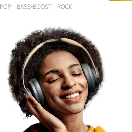 Bluetooth Headphones, 120H Playtime Headphones Wireless Bluetooth with 3 EQ Modes, Low Latency, Hands-Free Calls, Over Ear Headphones for Travel Home Office Cellphone PC (Ashen Golden)