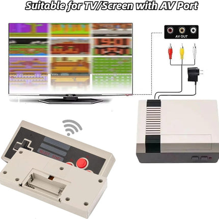 Classic Mini Retro Game Console Built in 620 Video Games,Av and HDMI Output Plug and Play Game System with Dual Wireless Controllers. (Grey)