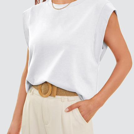 Cap Sleeve Tops for Women Summer Top Basic Tee Shirts Business Casual Tank Loose Fit 2026 Fashion