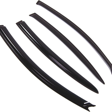 TuningPros Outside Mount Window Vent Visors Rain Guards Compatible with Mazda Mazda3 Sedan 2004-2009 | Side Window Wind Deflectors Rain Shields | Black Tinted, 4 Pcs Set, BGWV-302