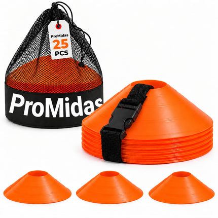 Disc Soccer Cones for Training Kids - 25/50/100/200 Small Plastic Cones for Sports Training - Flexible Conos for Soccer Practice Equipment, Basketball & Football Drills Equipment