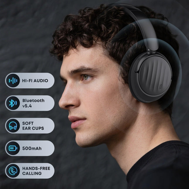 Audífonos Bluetooth, audífonos over ear con cancelación activa de ruido híbrida