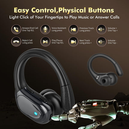 Wireless Earbuds, Sports Bluetooth Headphones, 80Hrs Playtime Ear Buds with LED Power Display, Noise - photo 6