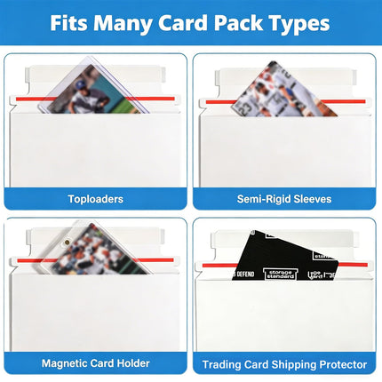 200 Pack Trading Card mailing Envelopes, 7" x 4.35" Self-Adhesive Rigid Cardboard Mailers for Semi-Rigid Sleeves, Toploaders and Card Protectors