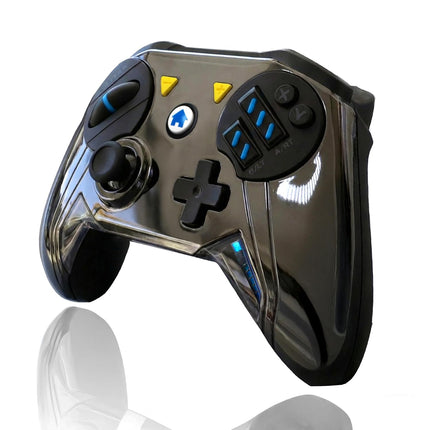 GHOST GEAR Wireless Racing Controller for Nintendo Switch 2 & Switch & PC (Windows 10+), Dual Pressurized Pedals, Precision Rotational Steering Wheel, Custom Button Mapping, Interchangeable Magnetic Faceplates (Black/White)