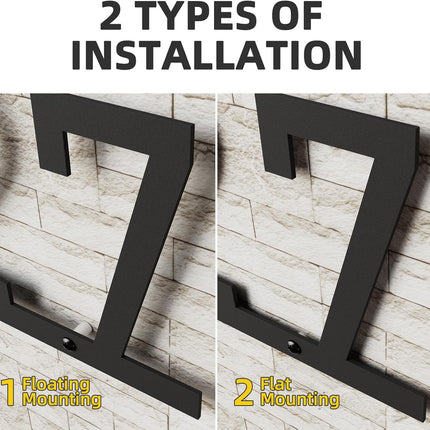 House Numbers for Outside, Personalized Metal House Number Sign, Modern Metal Address Signs for Houses, Large Number Address Plaque with Floating Screw Kit