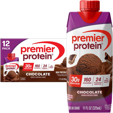 Shake, Chocolate, 30g Protein, No Added Sugar, 24 Vitamins & Minerals to Support Immune Health, 11 fl oz, 12 Pack