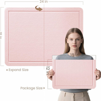 Lightomorrow Bulletin Board, 24 x 18 Inches Cork Board Alternative Decorative Felt Pin Board with Safe Removable Adhesives & 23 Push Pins for Home Office Classroom Walls-Pale Pink