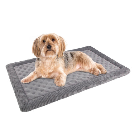 Colchoneta para jaula de perro 30x19 inch, gris, espuma viscoelástica, para perro pequeño y mediano, lavable, antideslizante