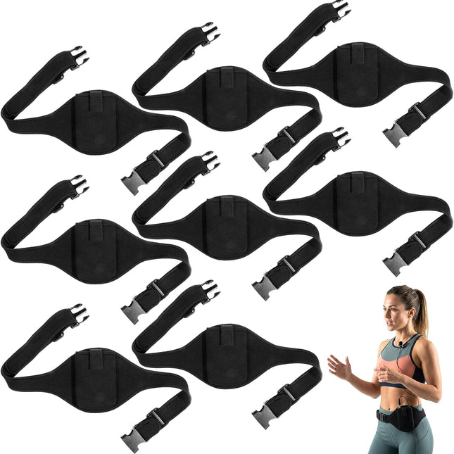 8 Pcs Mic Belt, Black Wireless Mic Pack Belt with Anti Dropping Strap Adjustable Neoprene Belts Waistband Bag