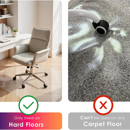 Kuyal Clear Chair mat for Hardwood Floor 30 x 48 inches Transparent Floor Mats Wood/Tile Protection Mat for Office & Home (30" X 48" Rectangle)