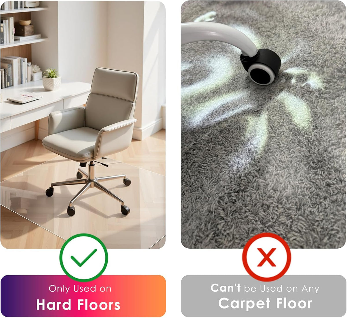 Clear Chair mat for Hardwood Floor 30 x 48 inches Transparent Floor Mats Wood/Tile Protection Mat for - photo 2
