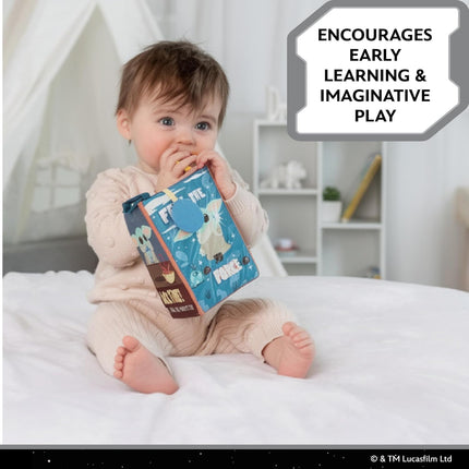 Kids Preferred Star Wars: THE Mandalorian Grogu Deluxe Soft Book - with Crinkle Pages, Teether, On-the-Go Clip, Sensory Textures, Ages 0+