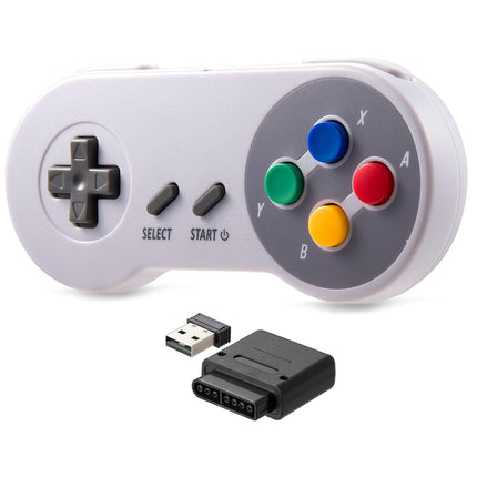 KIWITATA 2 Pack Wireless Controller for SNES Original Console, 2.4GHz Wireless Remote Gamepad for SNES Entertainment System Console&Windows PC(7/8/10/11)& Raspberry Pi