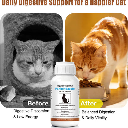 Dewormer for Cats - Fenbendazole for Tapeworms, Roundworms & Hookworms Broad Spectrum Dewormer