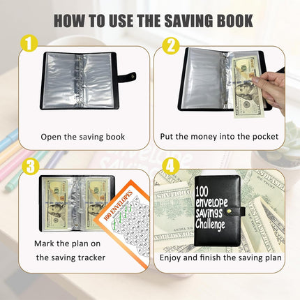 Money Saving Challenge Binder 100 Envelopes Olive Green