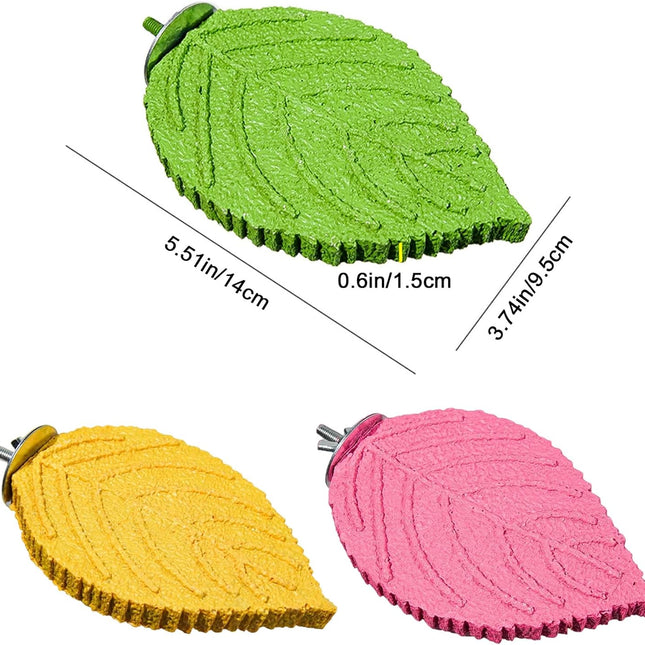 Leaf Shape Parrot Perch Stand Bird Paw Grinding Stick Bird Cage Perch