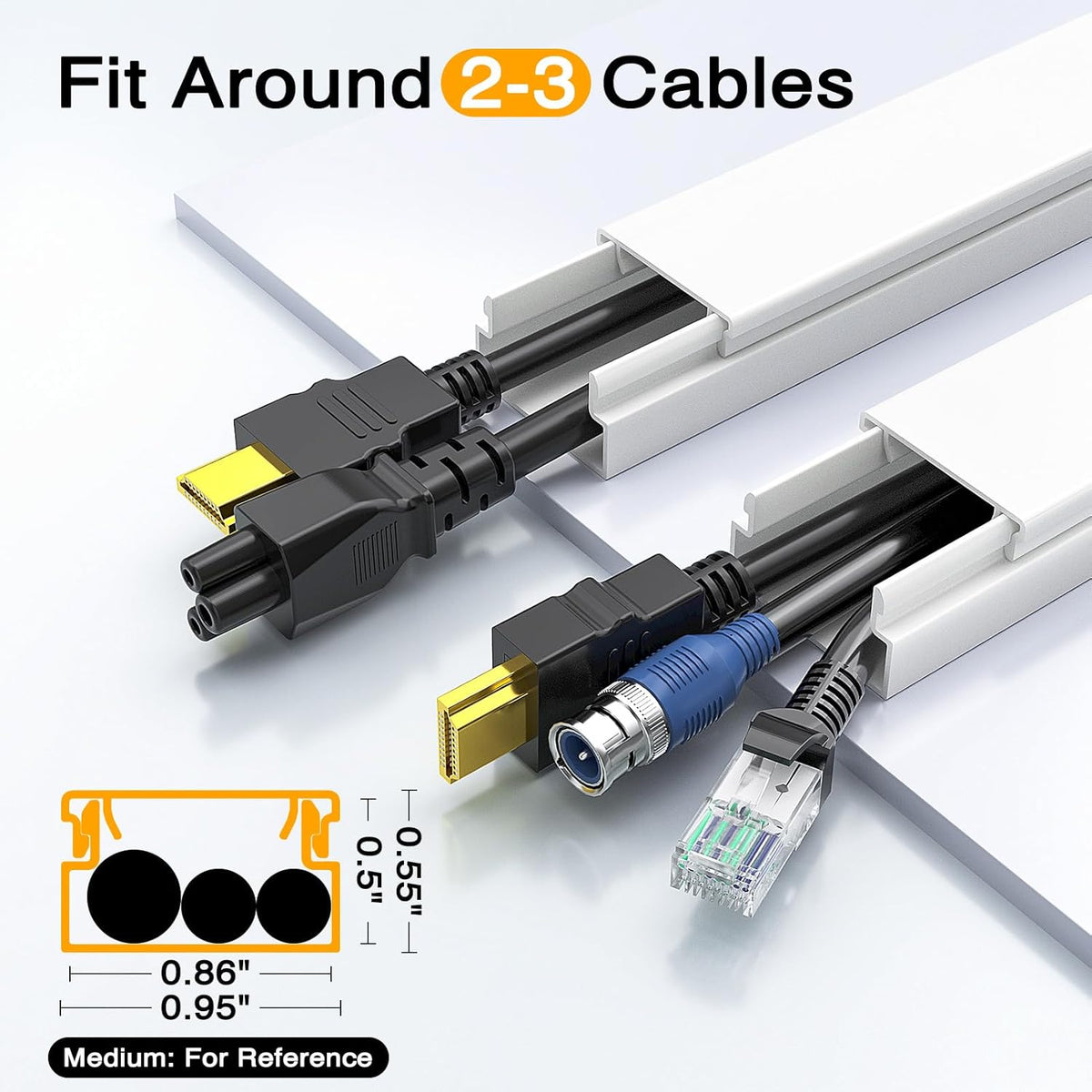 White 157 in Wall Cord Hider Cable Raceway Kit - photo 2