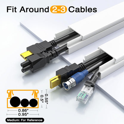 White 157 in Wall Cord Hider Cable Raceway Kit - photo 2