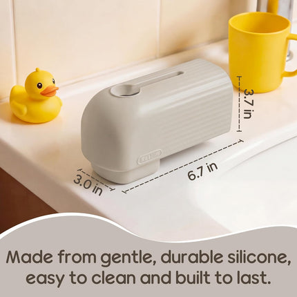 Roslim Silicone Baby Bathtub Spout Cover, Upgraded Faucet Protector for Kids, Bath Spout Guard for Baby Safety, Soft Tub Faucet Cover, Water Spout Cover for Child Safety, Universal Fit, Taupe