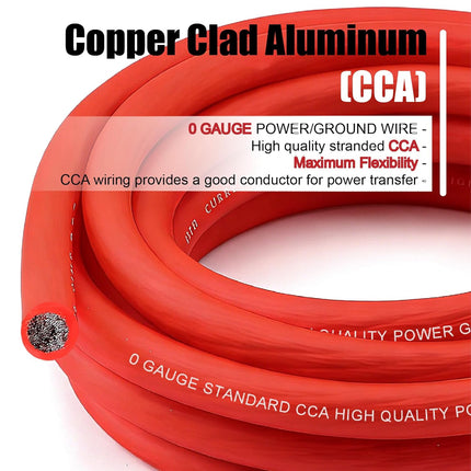 0 Gauge Audio Amplifier Installation Wiring Kit 3000W CCA with Fuse & RCA Complete Car Audio Power Cable Kit for Subwoofer and Speaker Install - image 4