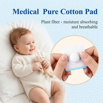 15Pcs Baby Belly Navel Patches, Waterproof Umbilical Hernia Patch with Cotton Pads, Infant Belly Button Corrector for Newborns with Protruding Navel, Gentle Baby Essentials (2.4 x 2.4 inches)