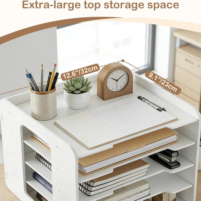 Desk Organizer, 4-Tier File Organizer for Desk, Letter Tray Paper, Desktop Document Sorter for Letter - photo 2