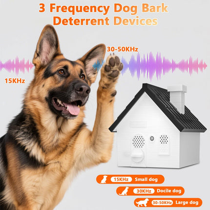 Anti Barking Device for Dogs, Bark Box, 3 Modes Dog Barking Deterrent Devices, Anti Bark Device for Dogs, Weatherproof 50 Ft Barking Dog Silencer, A Safe and Effective Anti Barking Device
