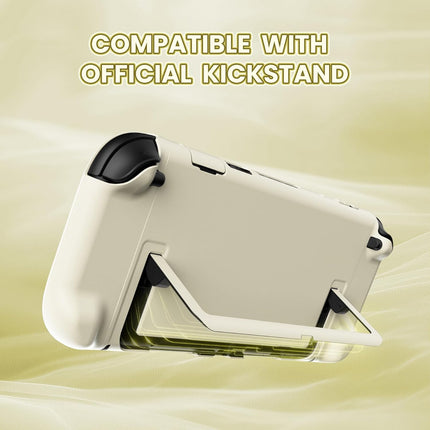 PlayVital Protective Case for Nintendo Switch 2 - Cute Dockable Hard Case Shell for Switch 2 with Thumb Grip & Sticker & Button Caps, Anti-Scratch & Shockproof Cover Skin - Antique Yellow