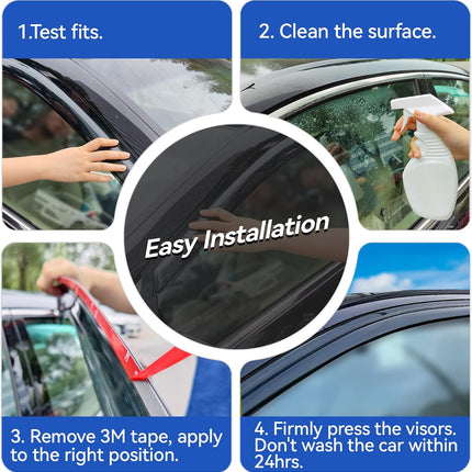 YQAUTEC Window Visors Rain Guards Shield for Jeep Grand Cherokee 2011-2021, Wind Deflectors Vent Shades 4PCS Tape-On