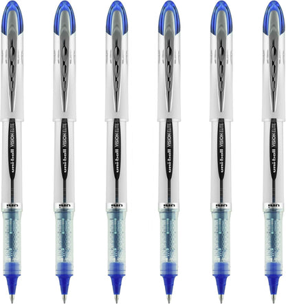 Rollerball Pen, Bold Point (0.8mm), Blue Ink, 6 Pens