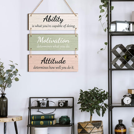 Office Wall Signs Inspirational Wooden Hanging Decor,Elegant Color