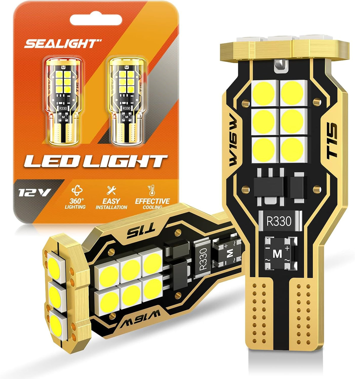 921 LED Bulb Reverse Light 500% Super Bright T15 Reverse Light Bulb 3030-SMD Chipsets Canbus Error Free 906 W16W 922