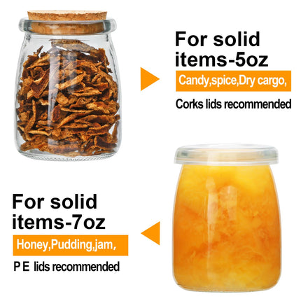 Frascos de vidrio de 7 oz con tapas, mini frascos para yogur de 30 unidades, frascos de botica