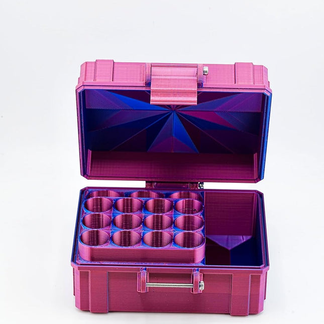 Hard Vial Storage Case, 12 x 3 mL, Mixed-Size Slots, Latch Closure