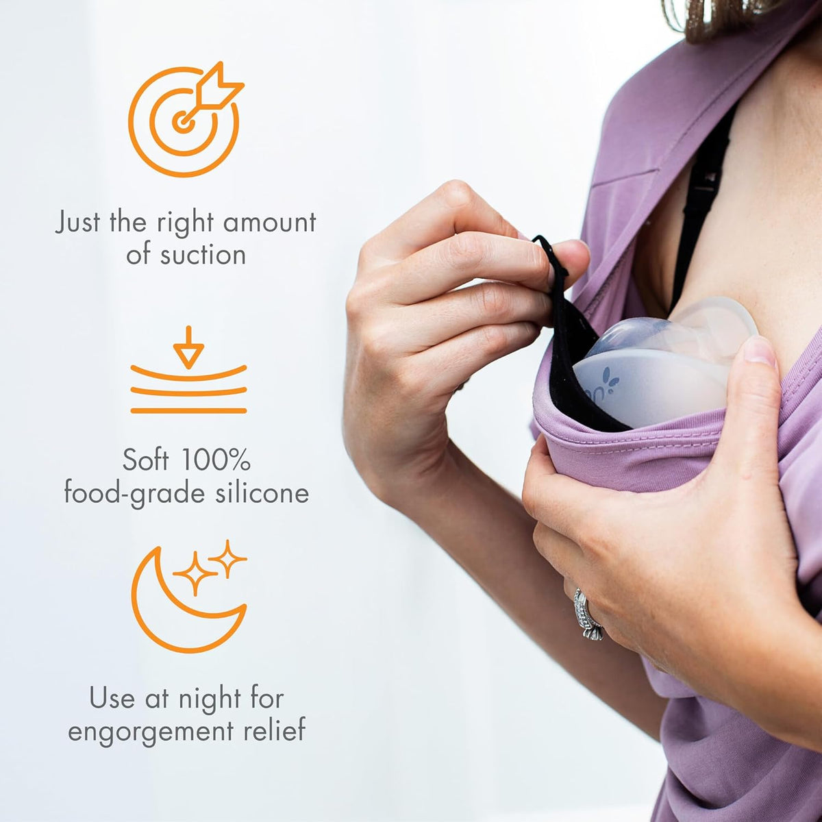 Silicone Manual Breast Pump - Passive Milk Collector - Hands Free Breast Pump for Nursing  - photo 5