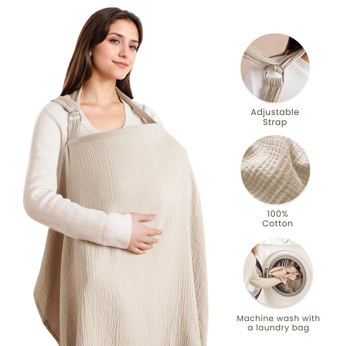 Muslin Nursing Cover in Summer Wheat - photo 2