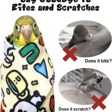 Self Adhering Parrot Grooming Wrap, Anti Scratch Pet Bird Restraint Swaddle Wrap, Anti Escape Parrot Wrapping Cloth for Nail Trimming and Medication, 1 Piece