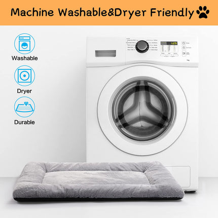 Dog Crate Pad Washable Dog Bed for Crate Medium Mat 36-Inch Gray