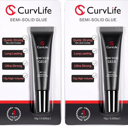 Semi Solid Nail Glue, 15g Strong Nail Glue for Press On Nails - photo 8