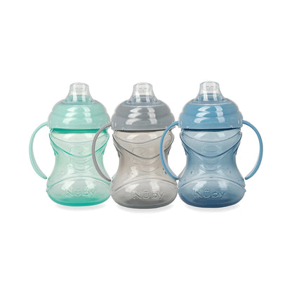 3 Piece No-Spill Cup with Spout, 2 Handle with Lock Feature, Neutral,10 Ounce
