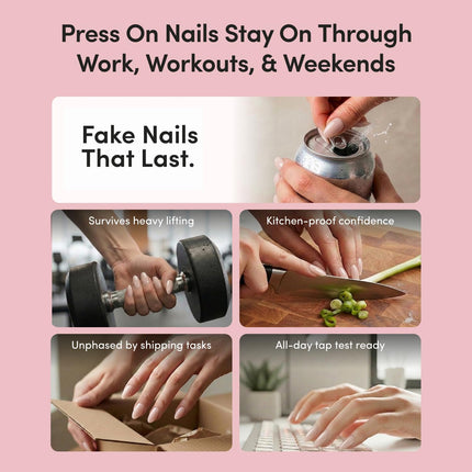 Glamnetic Press On Nails - Aperitivo Hour | Short Almond Fake Nails in Bright Orange with Olives, Lemons & Ceramic Designs, Salon Quality, Summer Nails | 15 Sizes - 30 Nail Kit with Glue