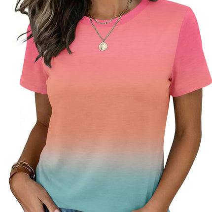 Womens Tshirt Short Sleeve Summer Tops Crewneck Casual Basic Tee Shirts Spring Clothes Trendy Outfit