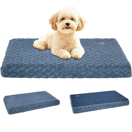 Tapete para cama de perro, colchón para jaula, ultra suave para perrera, gris, grande