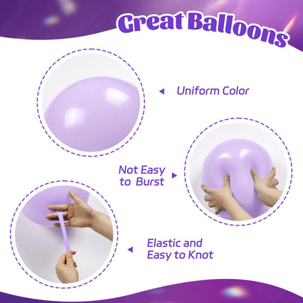 60pcs Purple Balloons 12inch with Metallic Pastel Dark Purple Balloons
