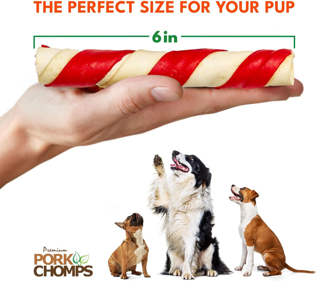 Baked Pork Skin Dog Chews, 6 Inch Twists, 24 Count - Assorted Flavors - Long-Lasting Treats for Dogs  - photo 4