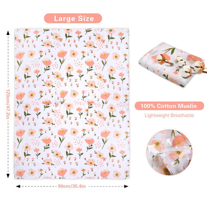 Pink Floral Muslin Car Seat Cover for Babies - photo 3