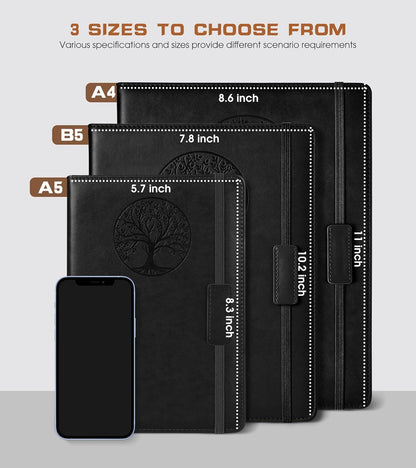 Lined Journal Notebook for Women Men,256 Pages A4 Large Hardcover Leather Journals for - photo 2