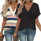2PCS T Shirts Short Sleeve V Neck Tees Womens Tops Fashion Beach Vacation Clothes 2026 Casual Summer Spring Outfits